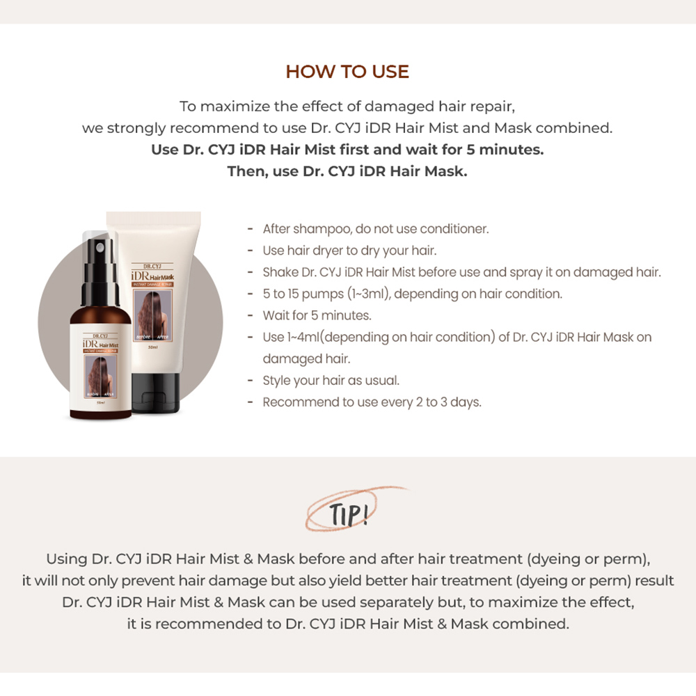 DR. CYJ iDR Hair Mist + Mask Instant Damage Repair Set - Image 5